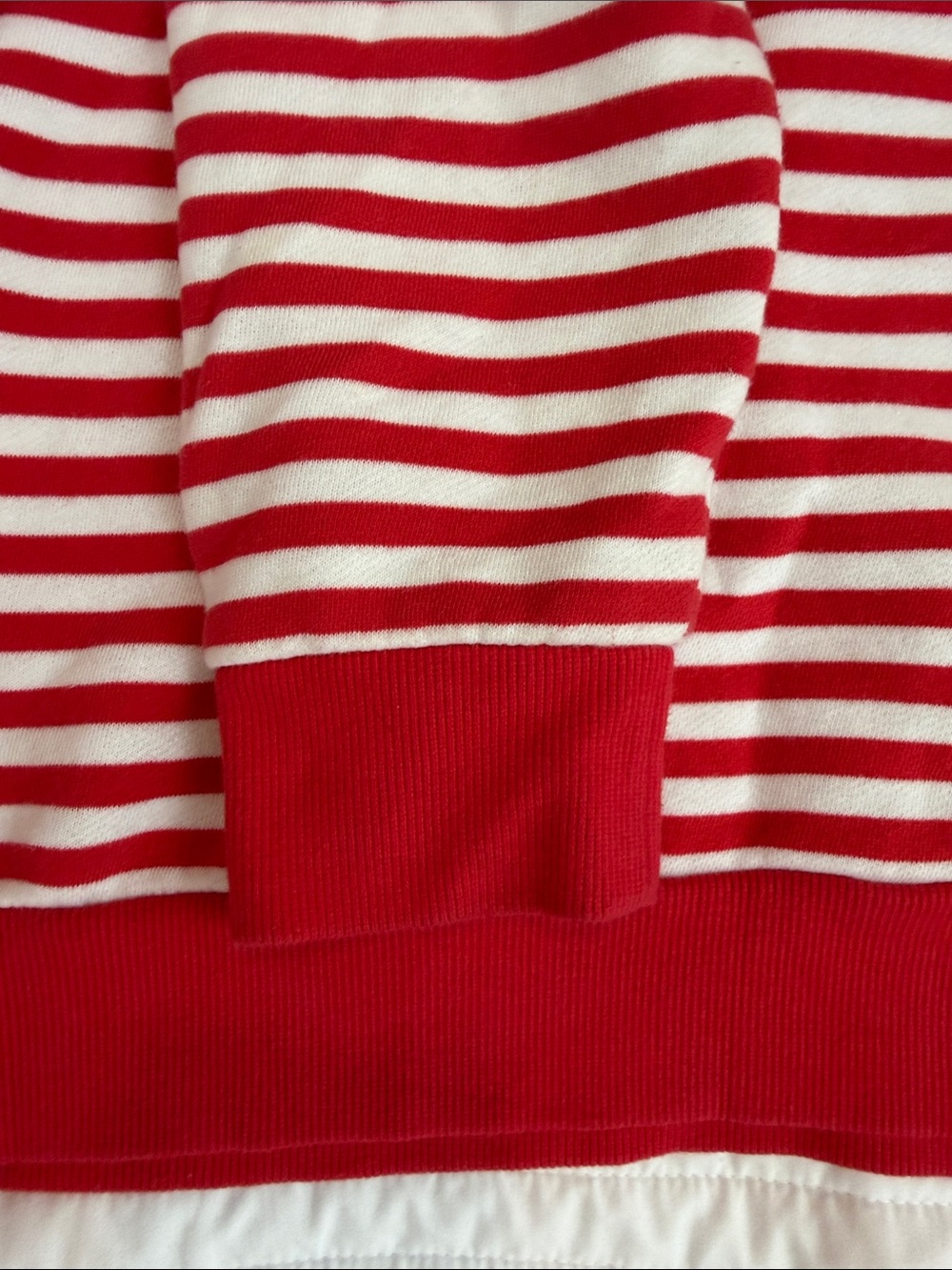 Nautica Red and White Striped Hooded Sweatshirt - Picture 15 of 15